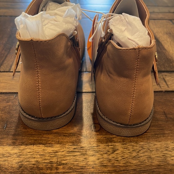 Girls Faux Leather Ankle Boots Tan Size 3 - Picture 12 of 13